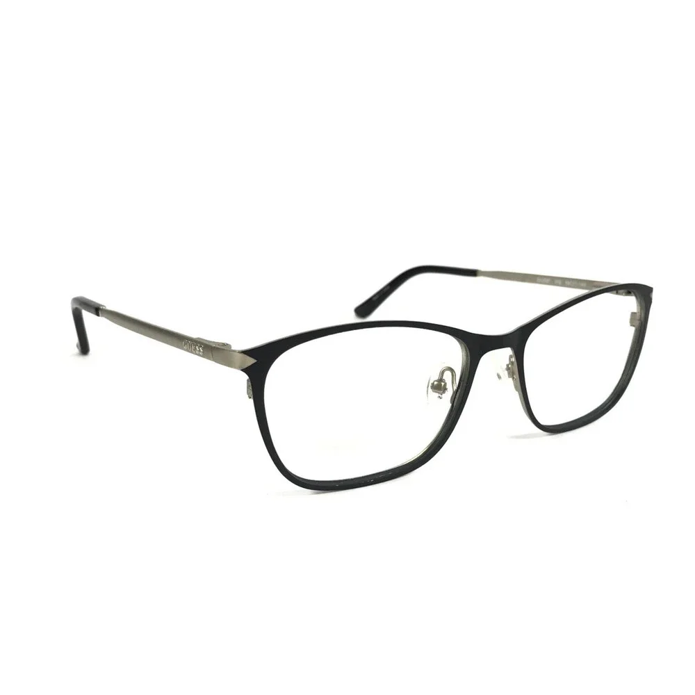 Guess Eyeglasses Frames GU2587 002 Black Silver Cat Eye Full Rim 54-17-140